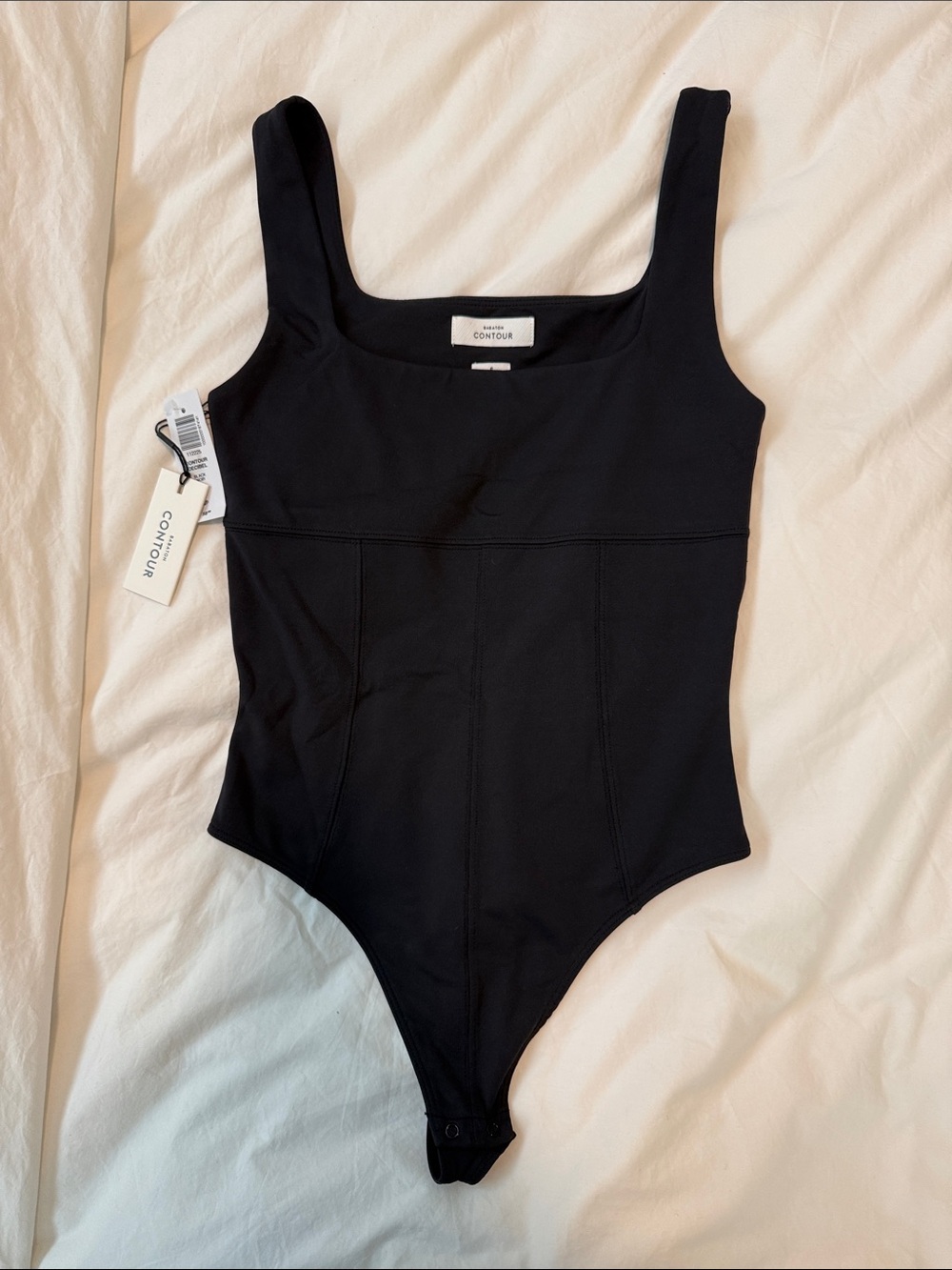Babaton Black Scoop-Neck Shaping Bodysuit
